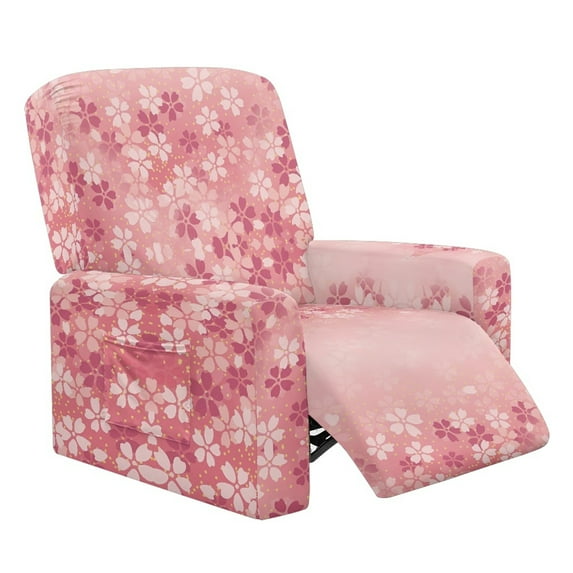 Kuiaobaty Lemon Flower Reclining Slipcover that Stay in Place Easy Installation Recliner Chair Cover Breathable Reclining Sofa Slipcover with Elastic Bottom for Pets