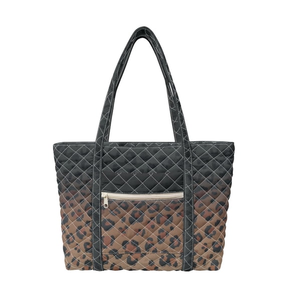 Kuiaobaty Leopard Print Quilted Tote Bag for Beach Work, lightweight ...