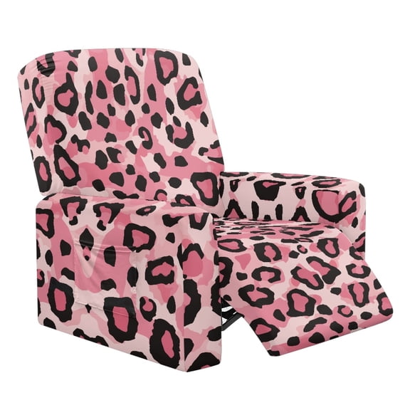 Kuiaobaty Leopard Print Recliner Chair Cover with Side Pocket Breathable Reclining Sofa Slipcover Washable Recliner Couch Cover Durable Recliner Couch Cover for Pets