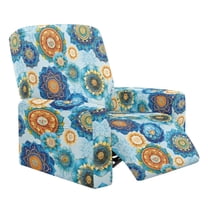 Kuiaobaty Mandala Flower Print Reclining Slipcover Nonslip Recliner Chair Cover Breathable Reclining Sofa Slipcover Washable Recliner Couch Cover with Elastic Bottom for Living Room