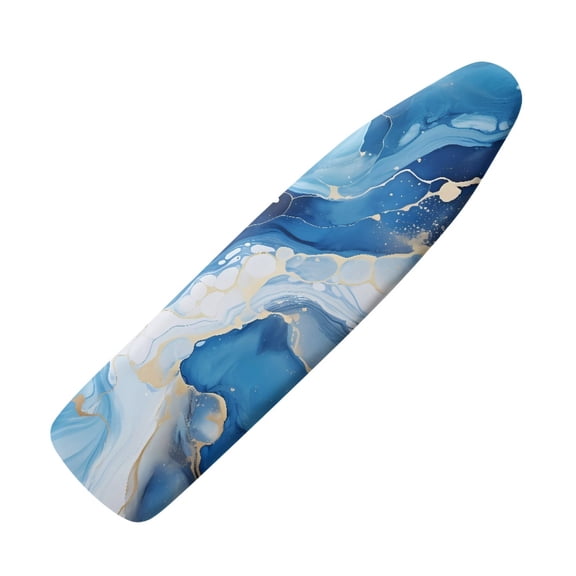 Kuiaobaty Marble Texture Blue Pattern Heavy Duty Ironing Board Cover Heatproof Ironing Board Protective Covers Scorch Resistant with 3 Fasteners 15 x 54 Inches Home Decoration