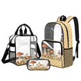 thumbnail image 1 of Kuiaobaty Mushroom Print Clear Backpack Set for Girls 8-12 Butterfly Printed Clear Backpack and Pencil Case with Zipper Polka Dot Print Bookbag and Lunch Box Set for School, 1 of 5