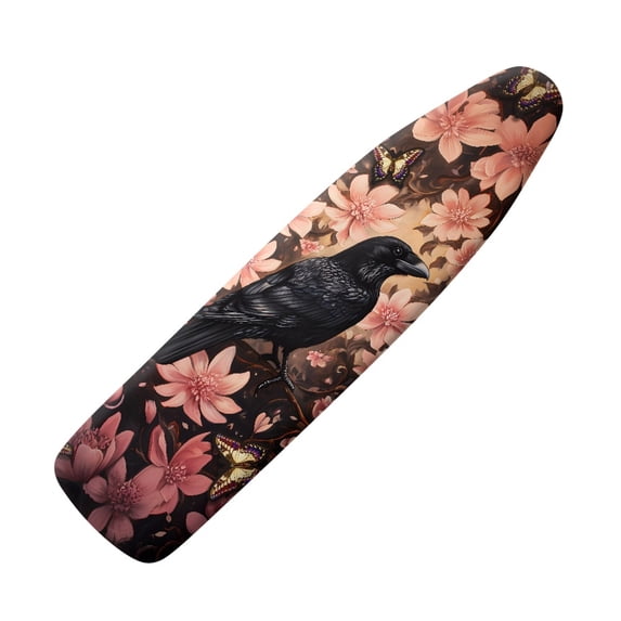 Kuiaobaty Non-Slip Ironing Board Cover with Elastic Edge Protective Scorch Polyster Ironing Board Replacement Cover Home Decoration, Crow Butterfly Chinese Cherry Blossom Pattern