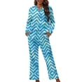 thumbnail image 1 of Kuiaobaty Palm Leaf Print Pajama Sets for Women Comfy Lounge Set Long Sleeve Sleepwear Button Down Tops and Pants Nightgown Outfits with Pockets Holiday Party Pjs, Size XS, 1 of 7