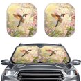 thumbnail image 1 of Kuiaobaty Peach Blossom Hummingbird Pattern Automotive Windshield Sunshades Keep Car Interior Cool Auto Front Window UV Protection Sun Shield Cover 2 Pcs for Small Sedans Mini SUVs, 1 of 6