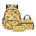 thumbnail image 1 of Kuiaobaty Pineapples Floral Print Backpack Set with Lunch Bag for Kids 17 Inch Backpack and Pencil Case with Zipper Reusable Insulated Lunch Box and Pencil Pouch for School Camping, 1 of 7