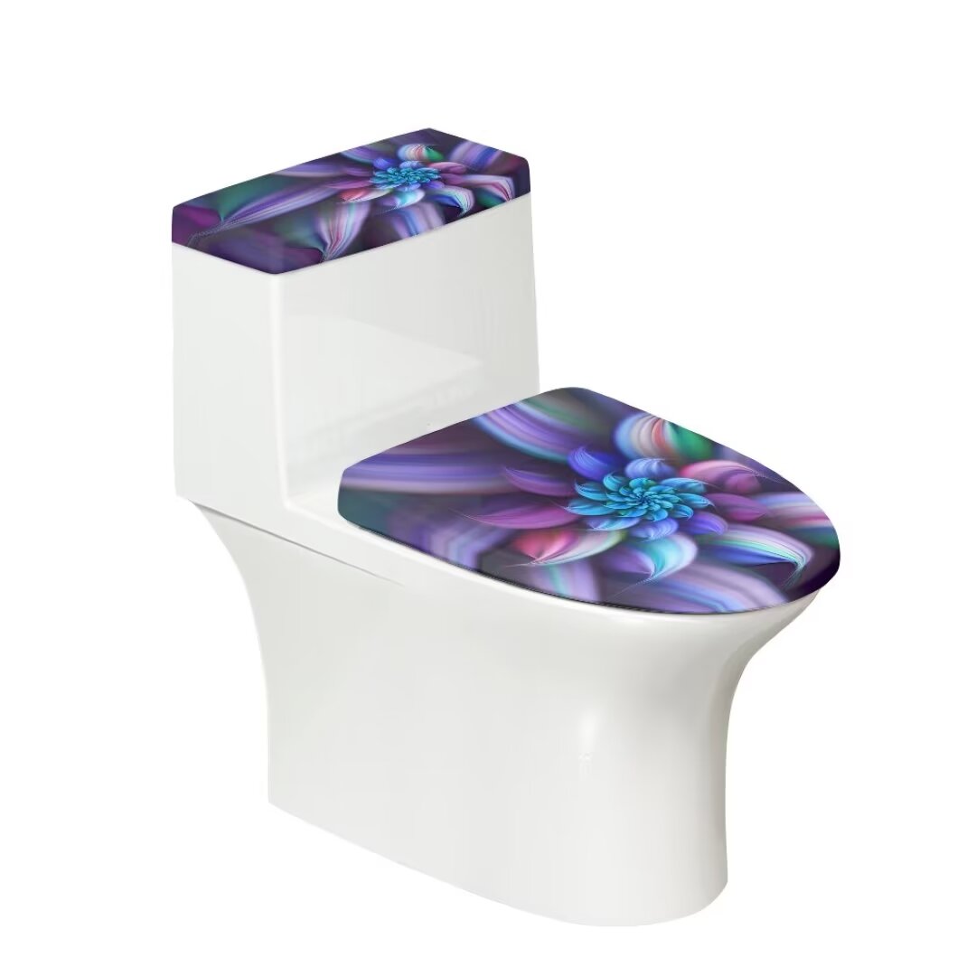 Kuiaobaty Retro Flower Toilet Tank Cover Toilet Lid Cover 2 Pieces
