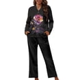 thumbnail image 1 of Kuiaobaty Rose Flower Print Women's Pajamas Pjs Sets Two Piece Loungewear Set Button Up Pajamas Sleepwear, 4XL, 1 of 7