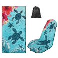 thumbnail image 1 of Kuiaobaty Sea Turtle Print Car Seat Towel Cover After Gym Hibiscus Plumeria Print Sweat Towels for Car Seats Quick-Dry Seat Shield for Truck Sedan SUV, Easy to Install, 1 of 8