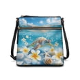 thumbnail image 1 of Kuiaobaty Sea Turtle Print Crossbody Bag for Women, Flowers Print Leather Shoulder Purse Crossbody with Adjustable Strap, Lightweight Messenger Handbag for Travel, Blue, 1 of 7