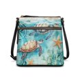 thumbnail image 1 of Kuiaobaty Sea Turtle Starfish Print Crossbody Bag for Women, Waterproof Portable Leather Satchel Purse Crossbody, Wear Resistant Messenger Handbag With Adjustable Strap for Travel, 1 of 7