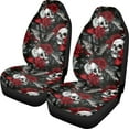 thumbnail image 1 of Kuiaobaty Skull Bat Rose Car Seat Cover for Front Seats 2 Pack Breathable Front Seat Protector Halloween Auto Accessories Universal Fit for Most Vehicles, 1 of 7