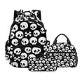 thumbnail image 1 of Kuiaobaty Skull Bone Print Backpack Set with Lunch Bag for Kids 17 Inch Backpack and Pencil Case with Zipper Reusable Insulated Lunch Box and Pencil Pouch for School Camping, 1 of 7