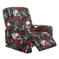 thumbnail image 1 of Kuiaobaty Skull Rose Bat Print Recliner Chair Cover for Large Recliner Halloween Breathable Reclining Slipcover Reclining Sofa Slipcover Soft Lazy Boy Chair Cover with Pocket for Pets Kids, 1 of 8