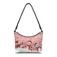 thumbnail image 1 of Kuiaobaty Snowman Print Underarm Sling Bag for Women, Snowflake Print Vegan Leather Hobo Purse Tote with Zipper Closure, Lightweight Travel Shoulder Bag for Christmas 2025, Pink, 1 of 7