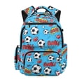 thumbnail image 1 of Kuiaobaty Soccer Ball Print Backpack for Boys 8-12 Rugby Print Bookbag with Multi Pockets Roomy Cool School Backpack Daypack for School, Blue, 1 of 7