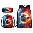 thumbnail image 1 of Kuiaobaty Soccer Fire Print 3 Pieces School Backpack for Kids Boys Gifts School Bag Set with Lunch Box Pencil Case, Bookbag Teen Student Back Packs Satchel Travel Daypack Bagpack, 1 of 6