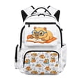 thumbnail image 1 of Kuiaobaty Study Capybara Print Backpack for Girls Boys 17 Inch School Backpack with Cup Holder Lightweight Bookbag Daypack for School, 1 of 7
