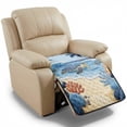 thumbnail image 1 of Kuiaobaty Turtle Sailboat Coral Print Recliner Sofa Cushion Slipcover, Armless Anti-Slip Reclining Chair Cover, Washable Quilted Furniture Protector, Home Decor, 1 of 7