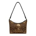 thumbnail image 1 of Kuiaobaty Vintage Skull Print Underarm Sling Bag for Women, Sunflower Print Leather Shoulder Handbag with Zipper Closure, Spacious Casual Hobo Purse Tote Bag for Travel, Brown, 1 of 7