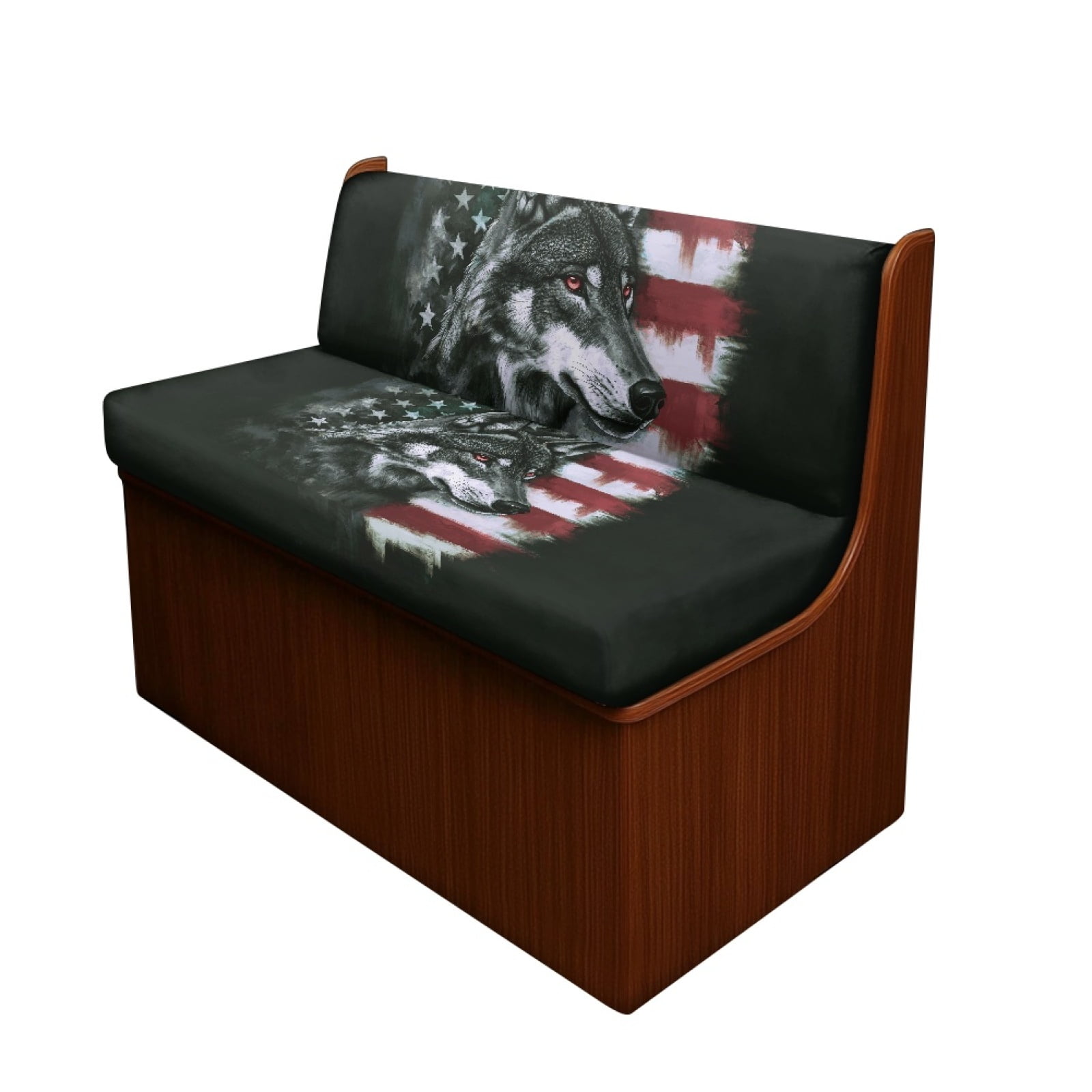 Kuiaobaty Vintage Wolf American Flag Pattern RV Dinette Cushions Covers Couch Cushion Slipcovers with Elastic Band RV Sofa Seat Slipcovers Universal Fit Travel Trailer Couch
