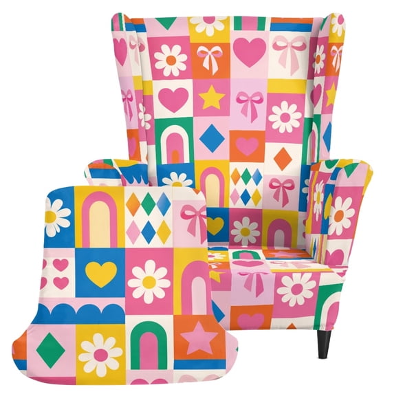 Kuiaobaty Wingback Armchair Covers 2 Piece Set Wing Back Sofa Covers ...