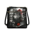 thumbnail image 1 of Kuiaobaty Wolf Flowers Print Crossbody Bag for Women, Lightweight Leather Satchel Purse Crossbody with Adjustable Strap, Waterproof Shoulder Handbag for Travel, Black, 1 of 7