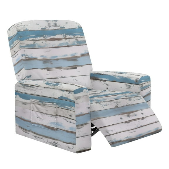 Kuiaobaty Wooden Pattern Recliner Couch Cover for Living Room Stain Resistant Reclining Sofa Cover with Elastic Bottom Breathable Recliner Chair Slipcover Washable Reclining Slipcover