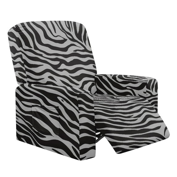 Kuiaobaty Zebra Print Recliner Couch Cover Easy Installation Reclining Sofa Slipcover Breathable Recliner Chair Cover Washable Reclining Slipcover with Elastic Bottom for Living Room