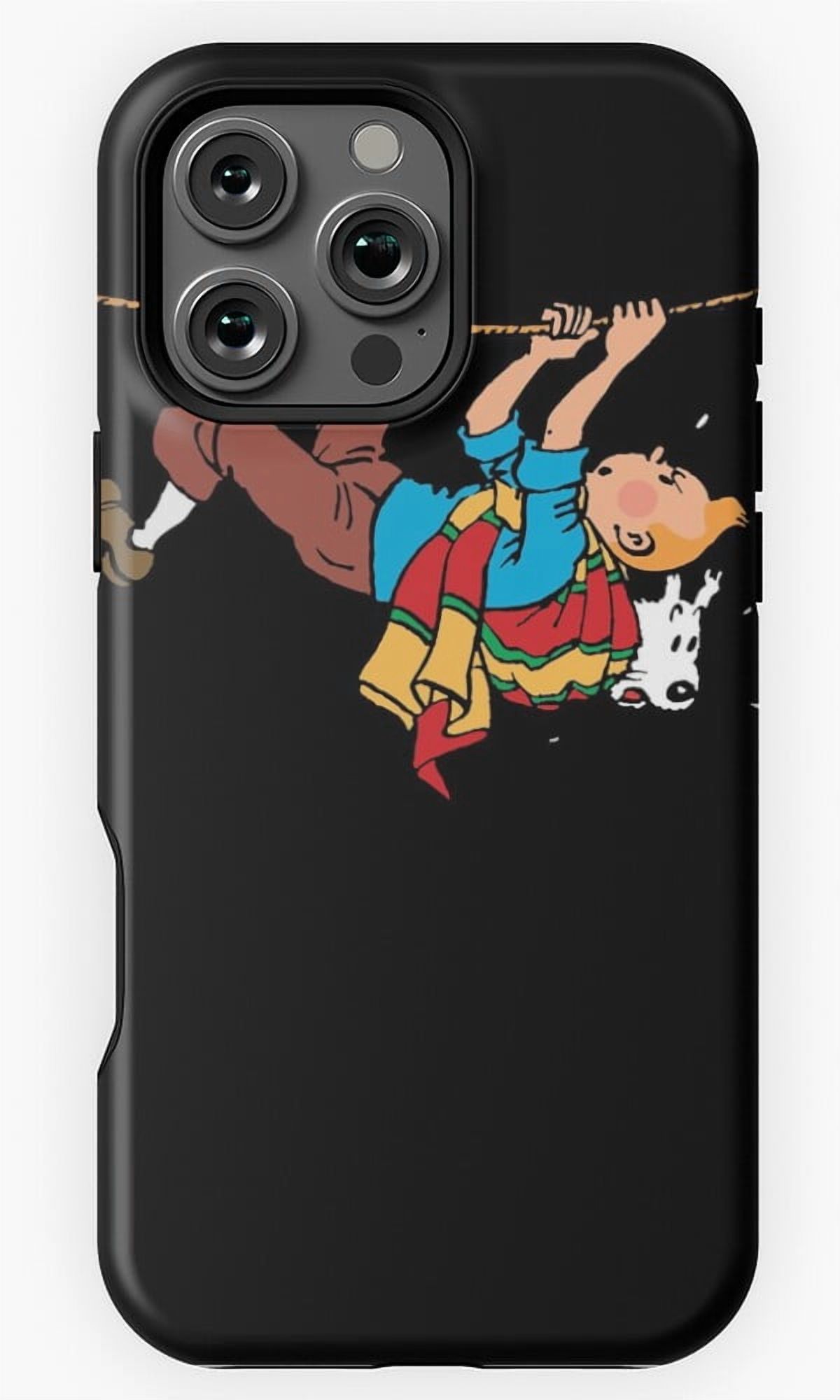 Kuifje Rope Climbing Cartoon Phone Case for iPhone 11 12 13 14 15 16 ...