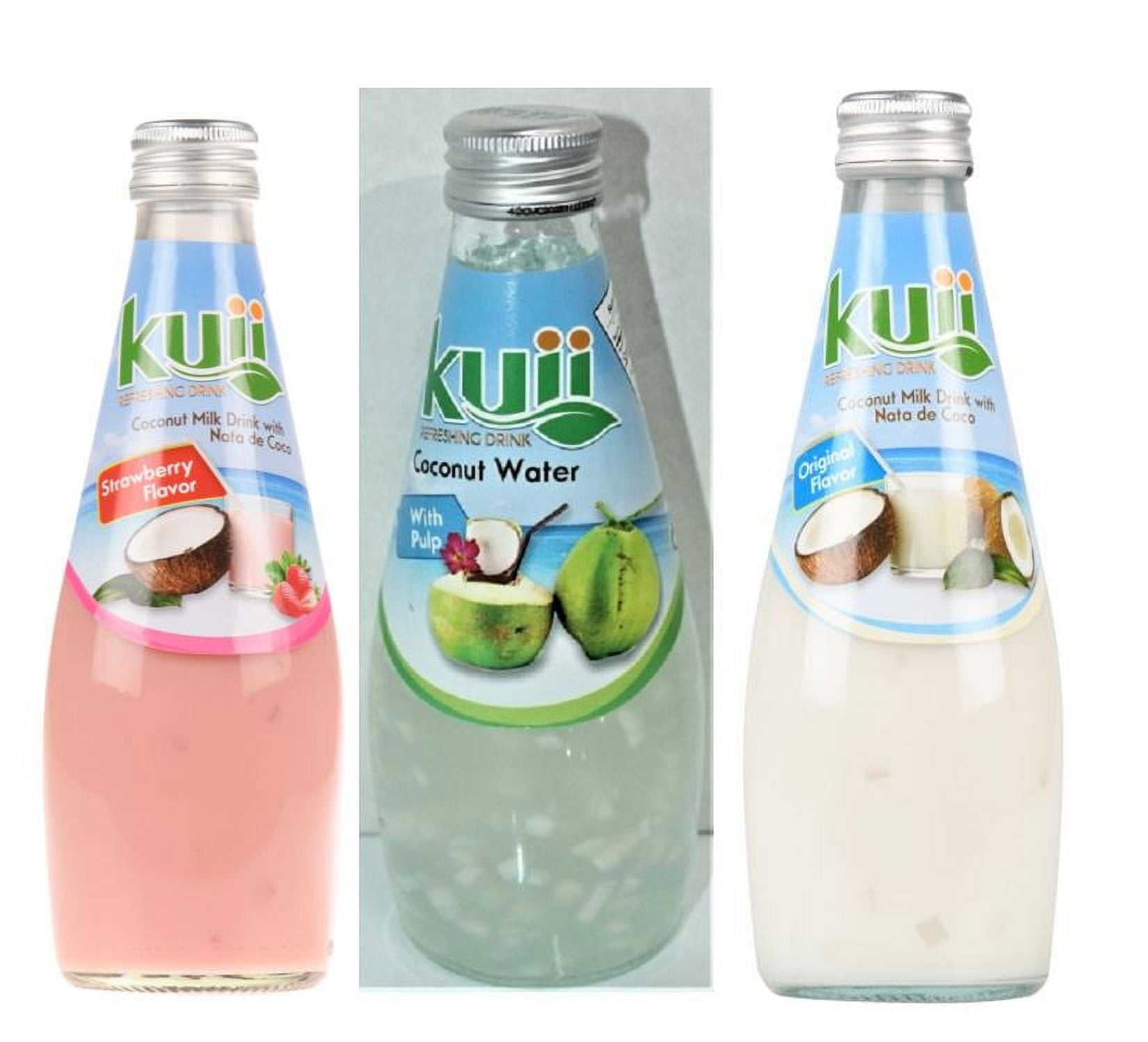 Kuii Coconut Milk Drink, Variety Pack 9.8 fl oz Bottles, Quantity of 6