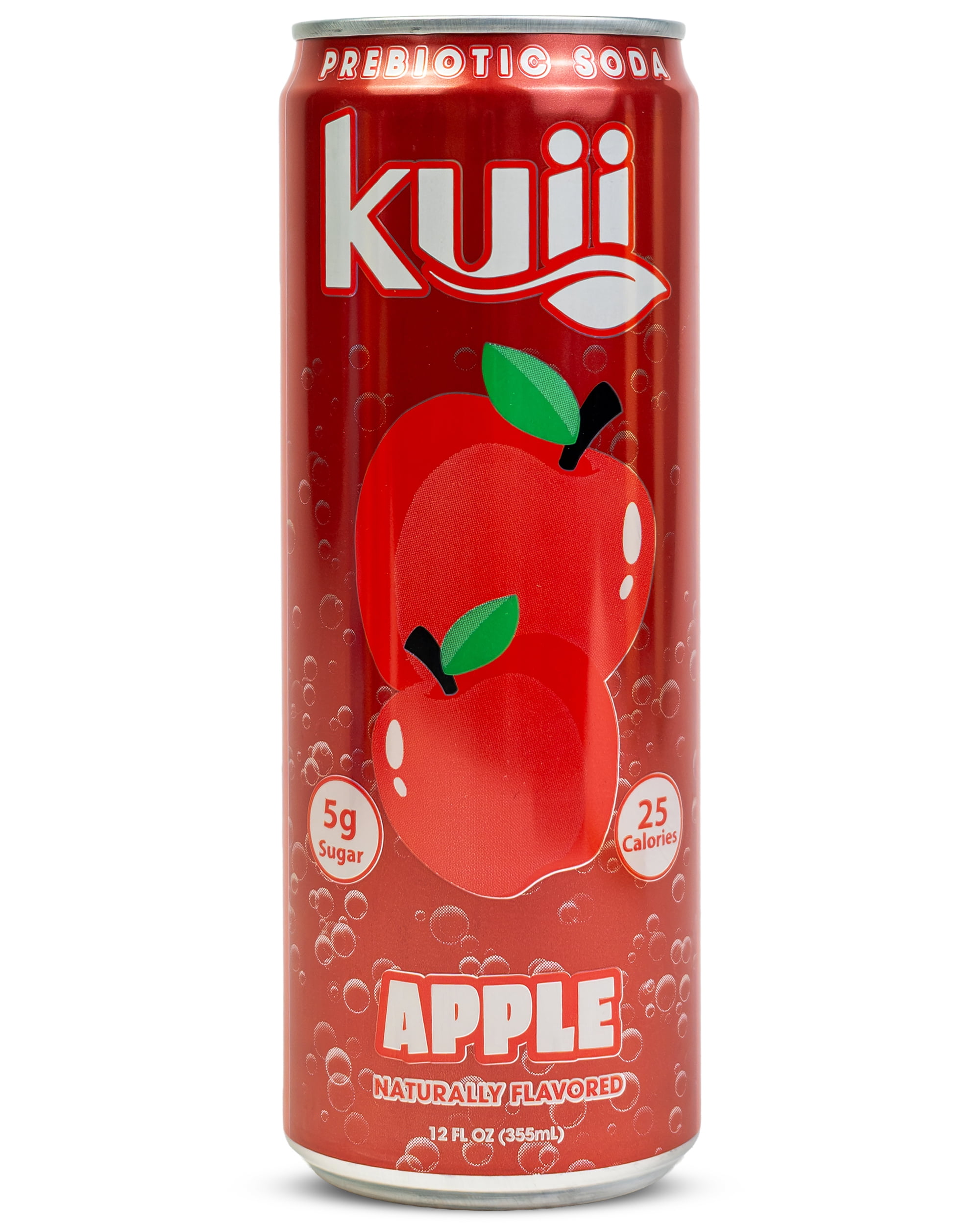 Kuii Prebiotic Soda, 12 fl oz, Single Aluminum Can, Apple