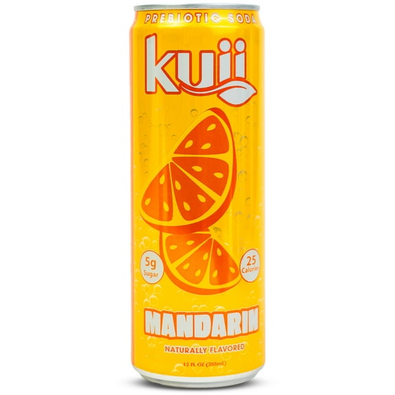 Kuii Prebiotic Soda, 12 fl oz, Single Aluminum Can, Mandarin