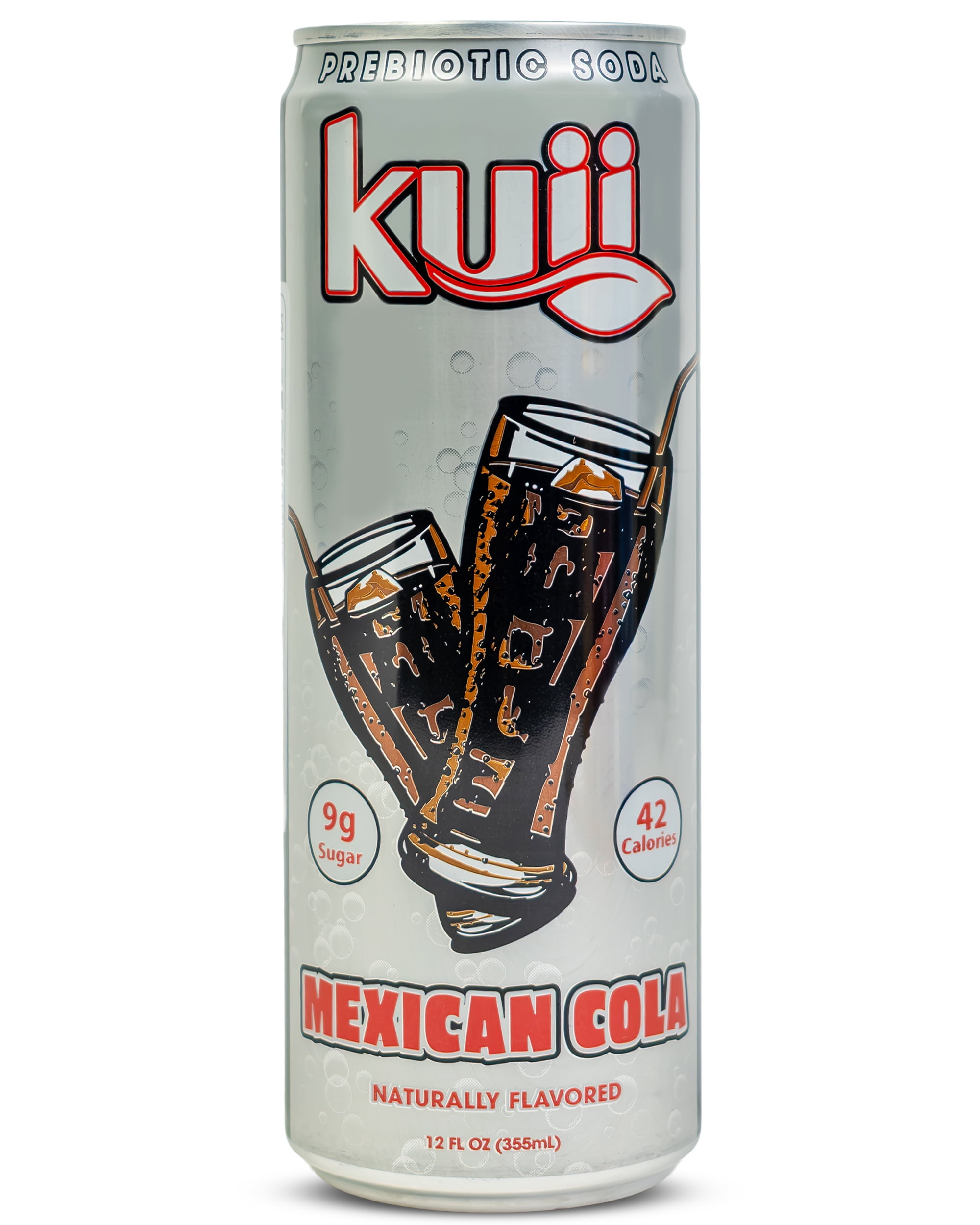 Kuii Prebiotic Soda, 12 fl oz, Single Aluminum Can, Mexican Cola