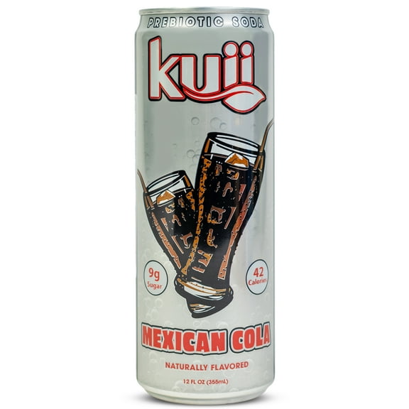 Kuii Prebiotic Soda, 12 fl oz, Single Aluminum Can, Mexican Cola