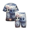 Kuilepa Cute Animal Couple Print Kids Pjs Set,Boys Girls Summer Short