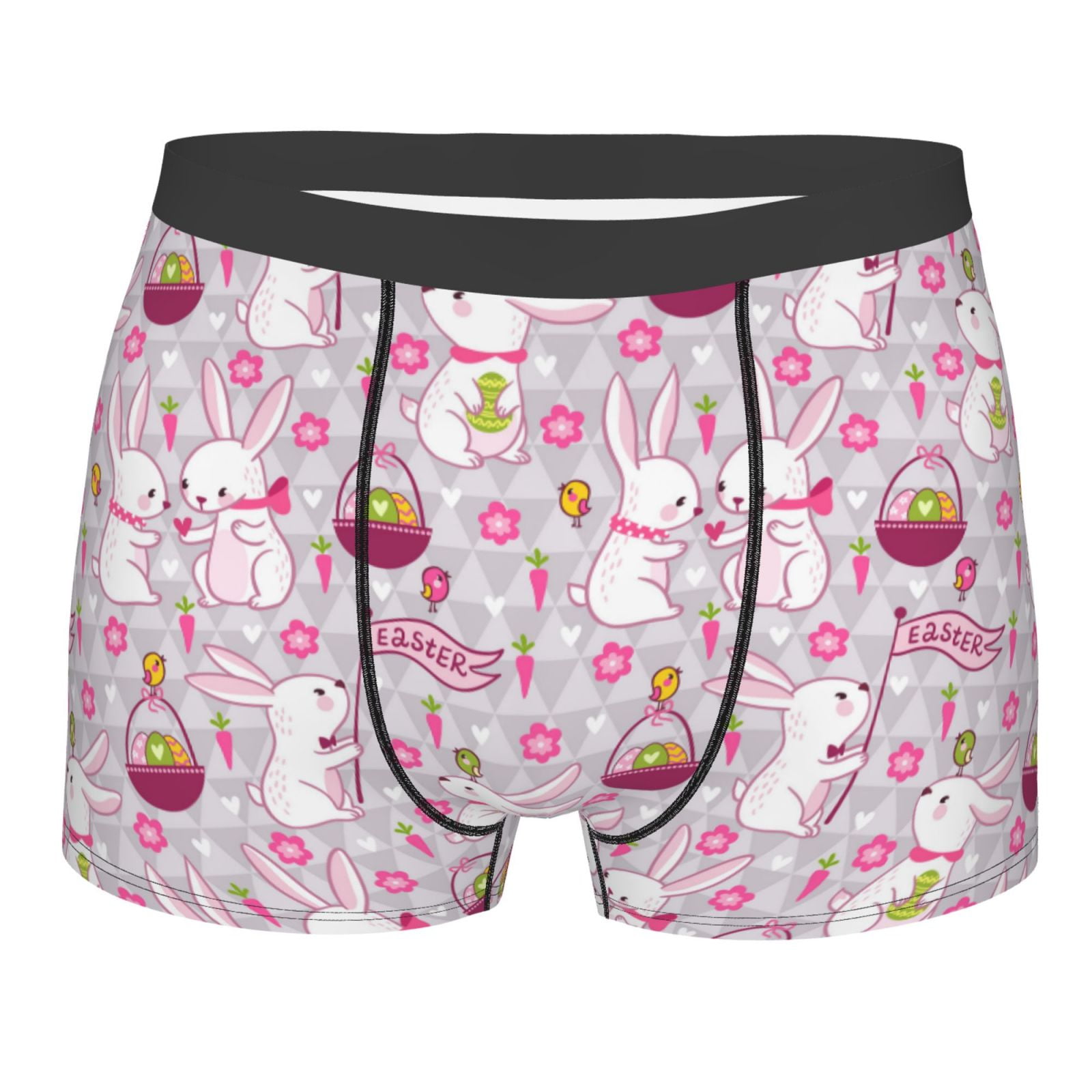 Kuilepa Easter Rabbit Print Mens Boxer Briefs Moisture Wicking