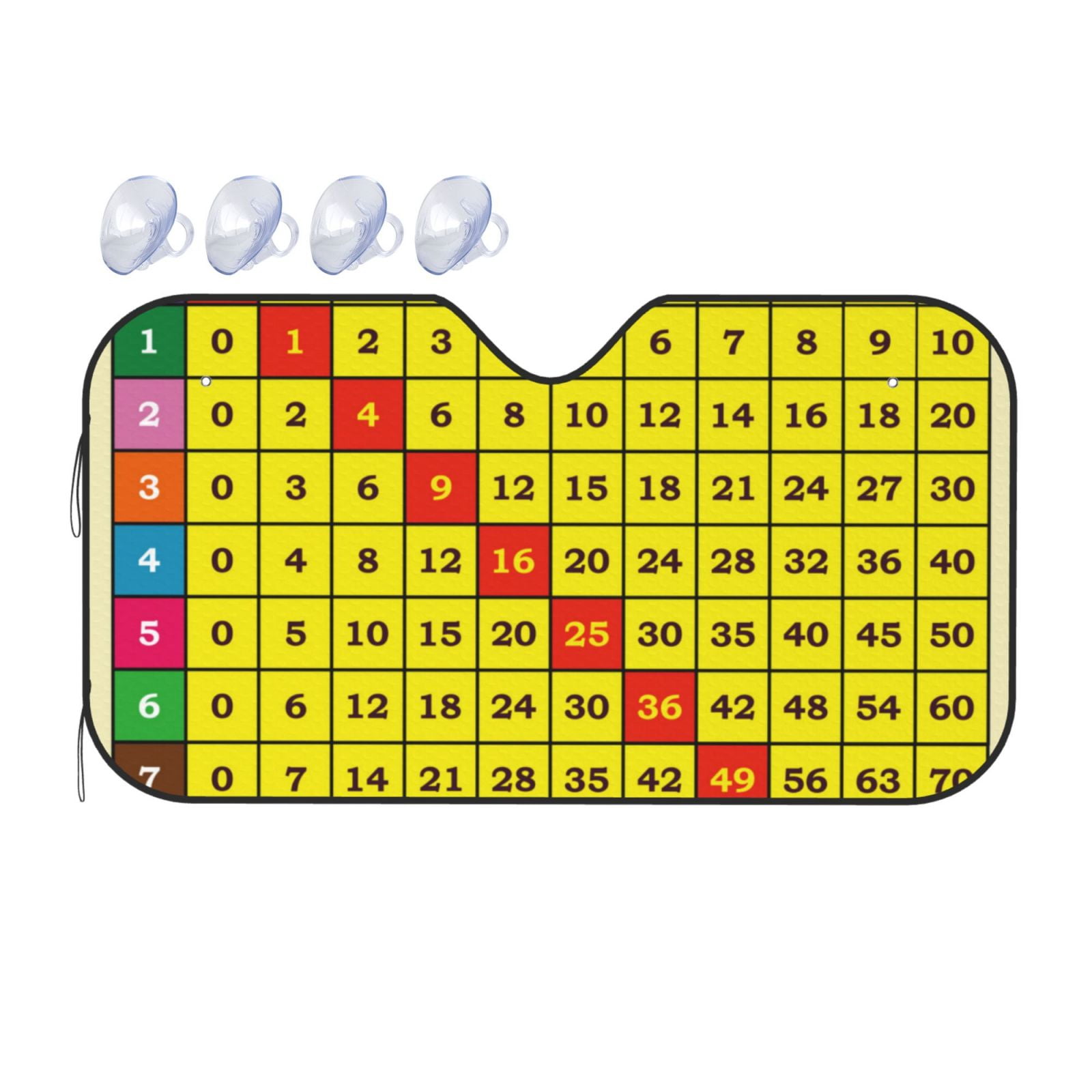 Kuilepa Multiplication Table2 Print Front Windshield Sun Shade-Folding ...