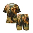 Kuilepa Realistic Style Forest Dinosaur Print Kids Pjs Set,Boys Girls