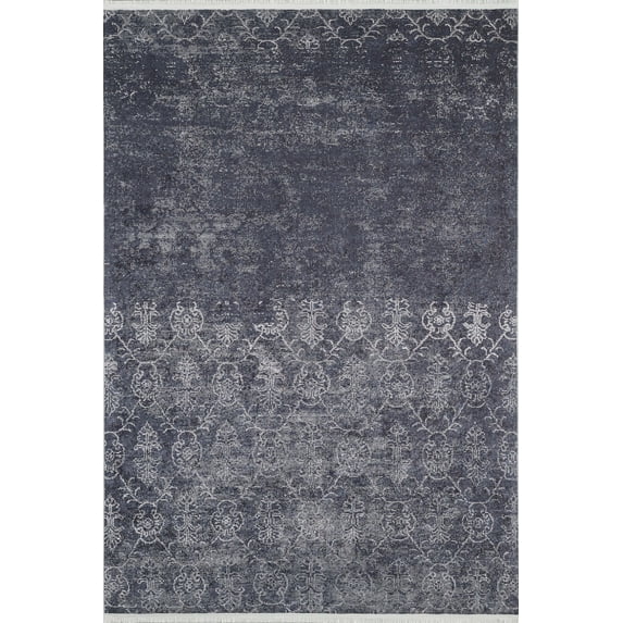 Kujawski Grey Medallion Polyester Area Rugs for Living Room Washable Rugs Boho Moroccan Area Rug Soft Geometric Bohemian Carpet Distressed Indoor Rug for Bedroom Dining Room Office Nonslip Rug