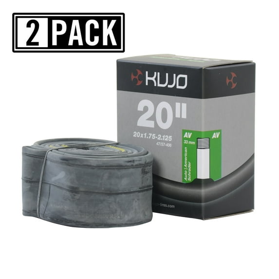 Kujo 20 x 1.75 / 2.125 in Schrader (American) - 33 mm Bicycle Tube (2 pack)