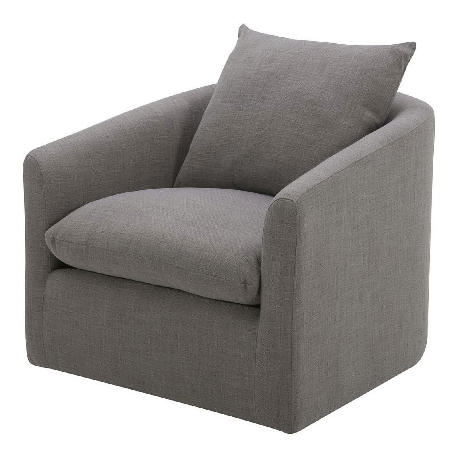 Kuka Home 18.5"H Swivel Modern Fabric Accent Chair in Gray