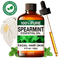 thumbnail image 1 of Kukka Spearmint Essential Oil with Aromatherapy Stone - 100% Pure Indian Minty Scent for Diffuser, Skincare, DIY & Blends - 4 fl oz, 1 of 6