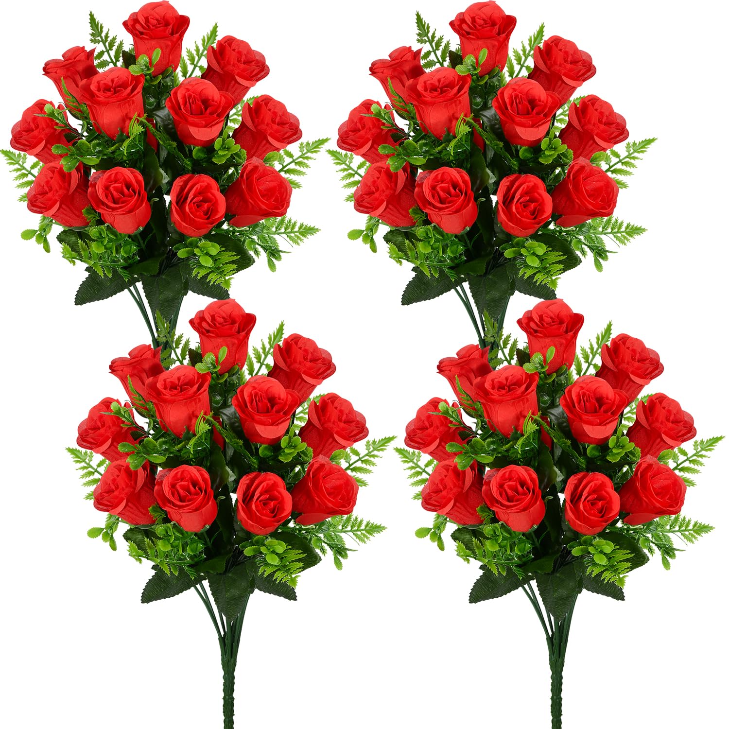 Kukooka Artificial Rose Flowers Bouquet Realistic Silk Rose Fake ...