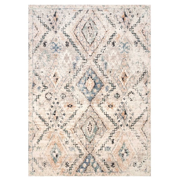 Kukoon Beige Abstract Muted Tonal Home Rug