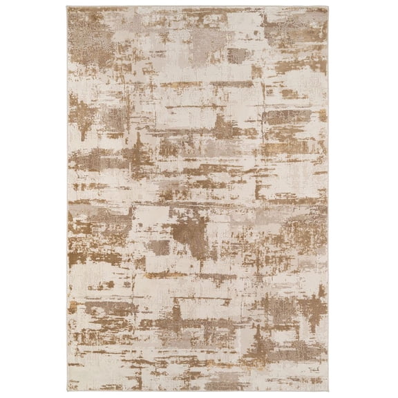 Kukoon Beige Abstract Patterned Living Room Rug