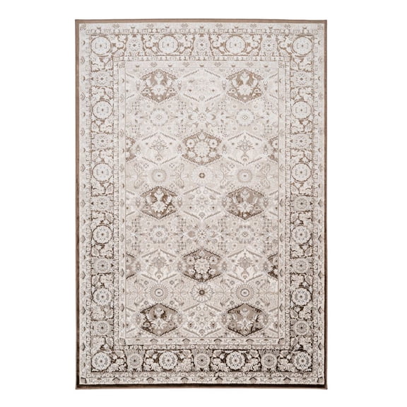 Kukoon Beige Medallion Traditional Living Room Rug