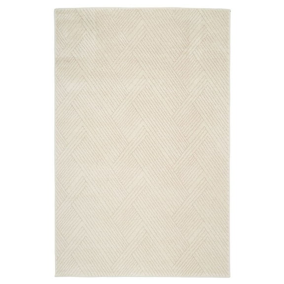 Kukoon Cream Rustic Tonal Home Rug