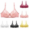 thumbnail image 1 of Kukoosong Balconette Bras for Women Fashion Women's Solid Color Ring Oversized Gathering Underwear Daily Bra, Sizes XL, 1 of 7