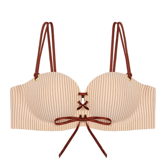 Kukoosong Balconette Bras for Women Fashion Women's Strap Decoration Back Buckle Thin Style Ventilate Bra without Steel Rim, Sizes XL